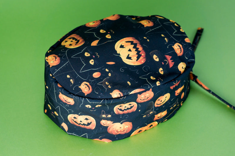 Gorro quirúrgico pumpkin cat