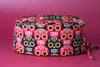 Gorro quirúrgico calavera fucsia