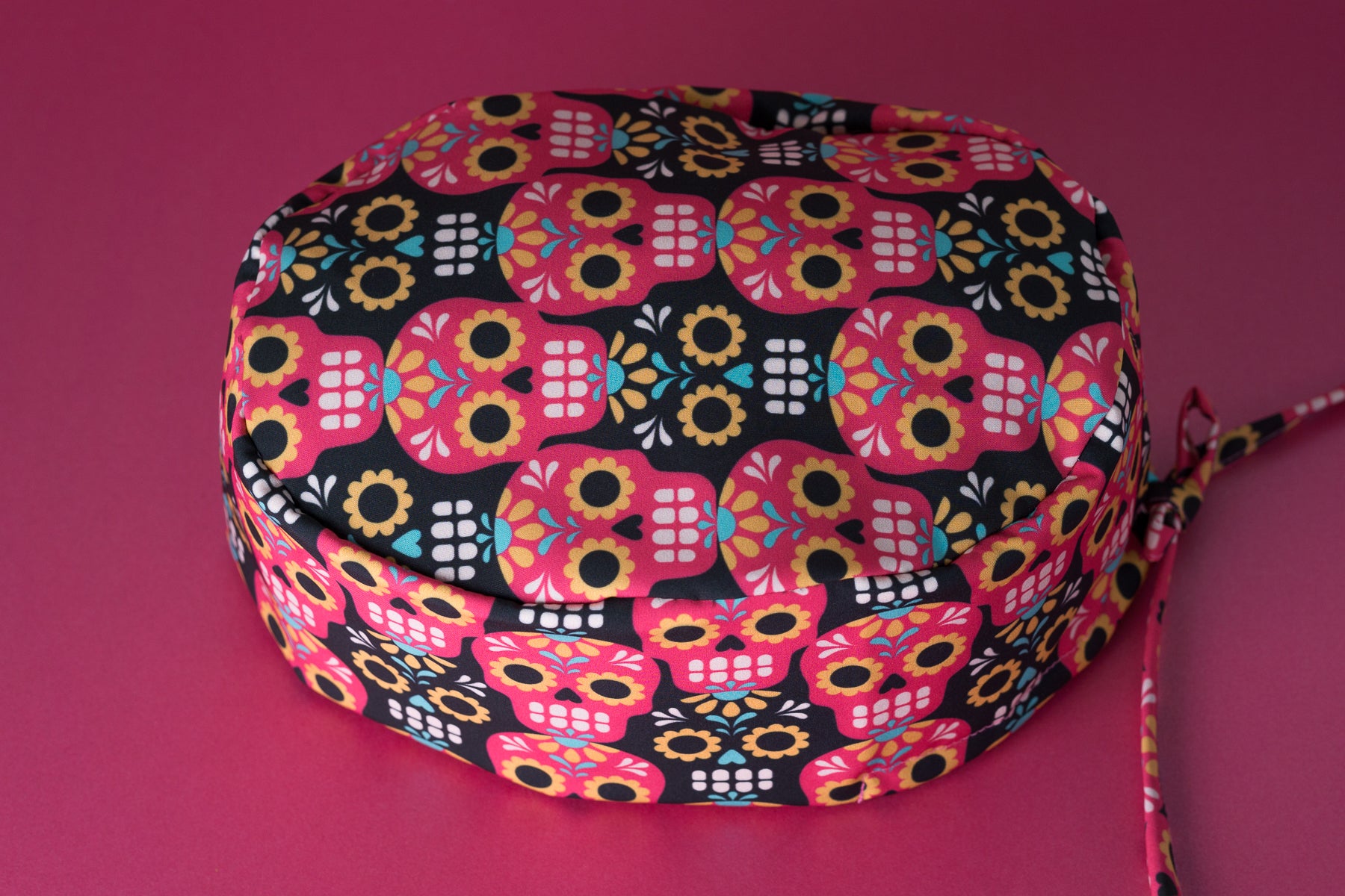 Gorro quirúrgico calavera fucsia